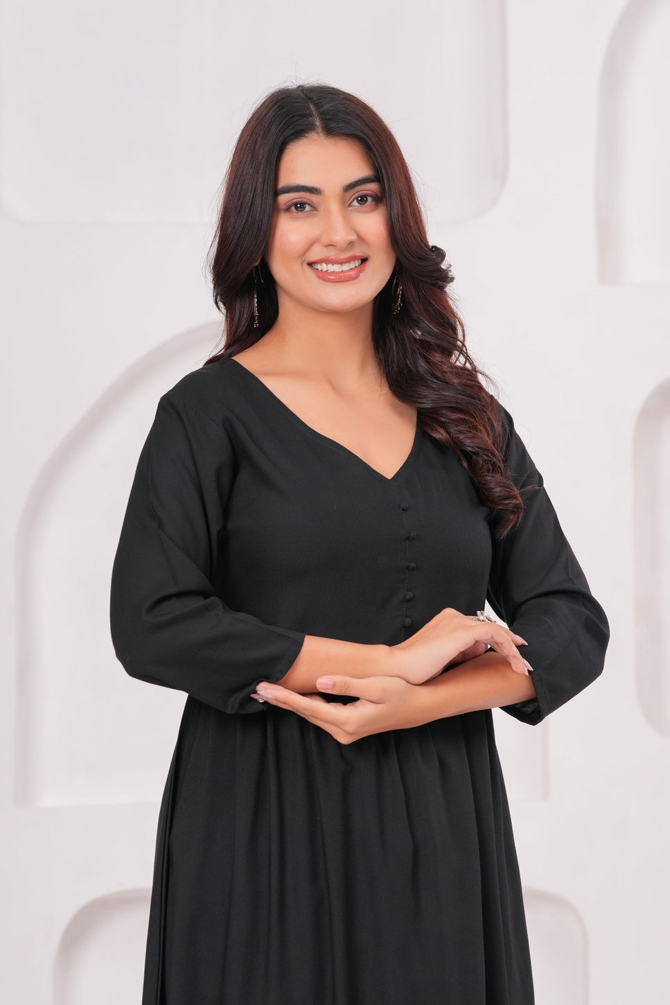 Women Black Rayon Kurta Pant Co-Ord Set | Stylish Casual Ethnic Cord Set for Women | Comfortable Daily Wear Outfit