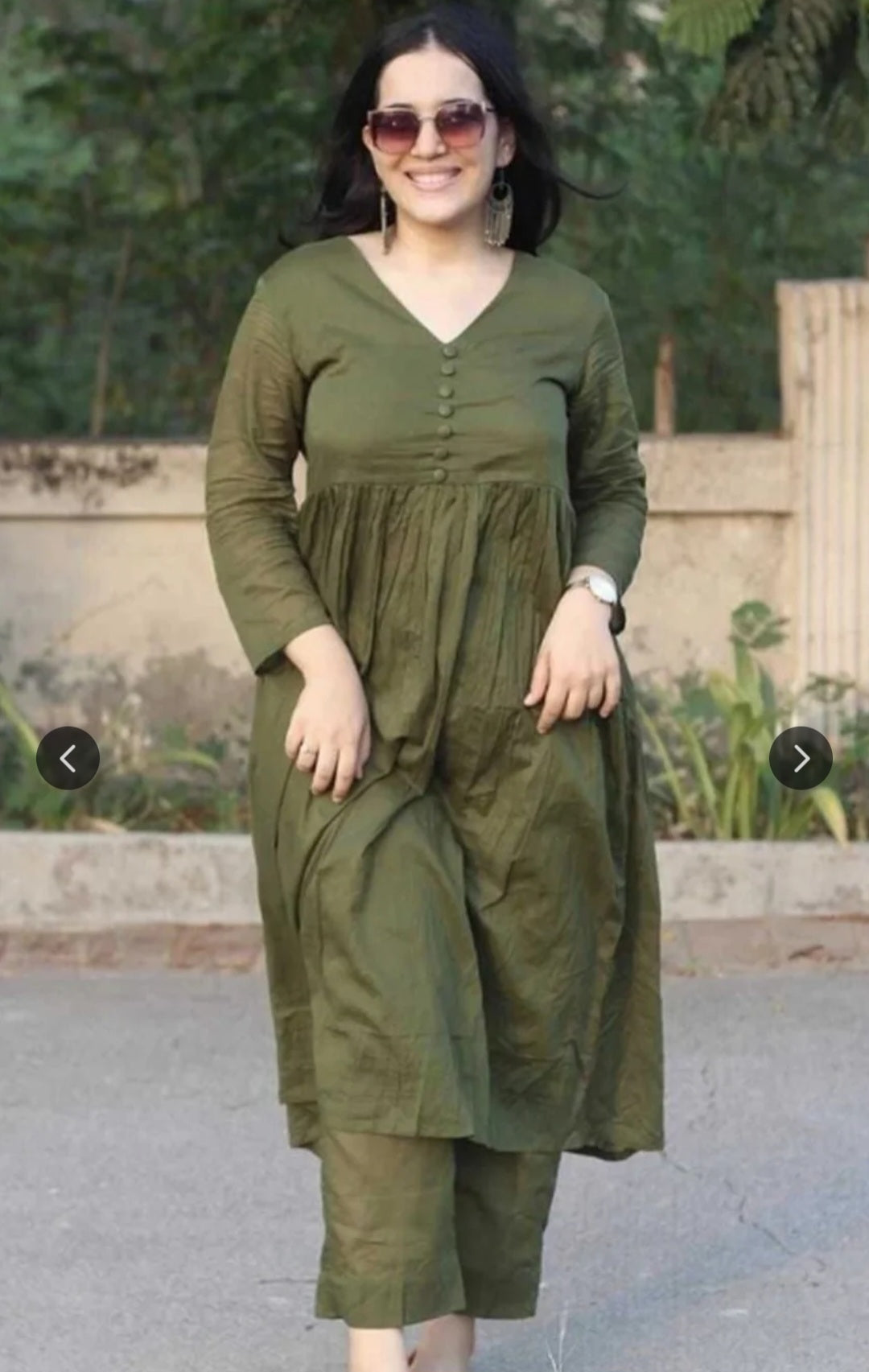 Women Green Rayon Kurta Pant Co-Ord Set | Stylish Casual Ethnic Cord Set for Women | Comfortable Daily Wear Outfit