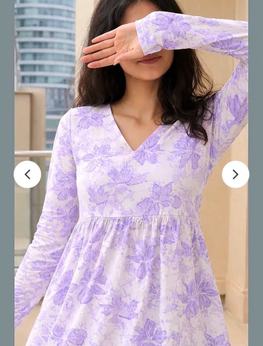 Veshviti Women Lavender Floral Print Peplum Top | V-Neck Flared Casual Top