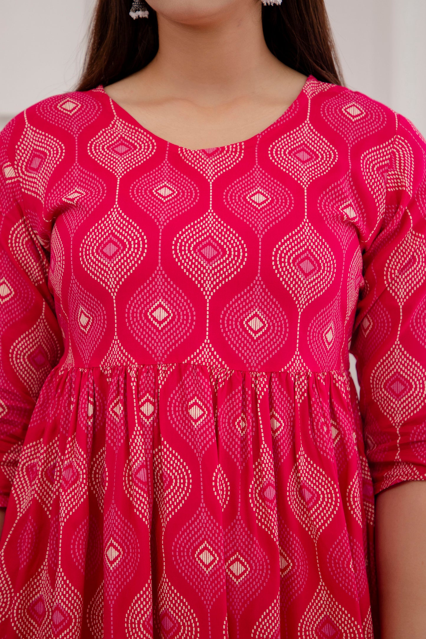 Veshviti vibrant pink Rayon Flared co-ord set