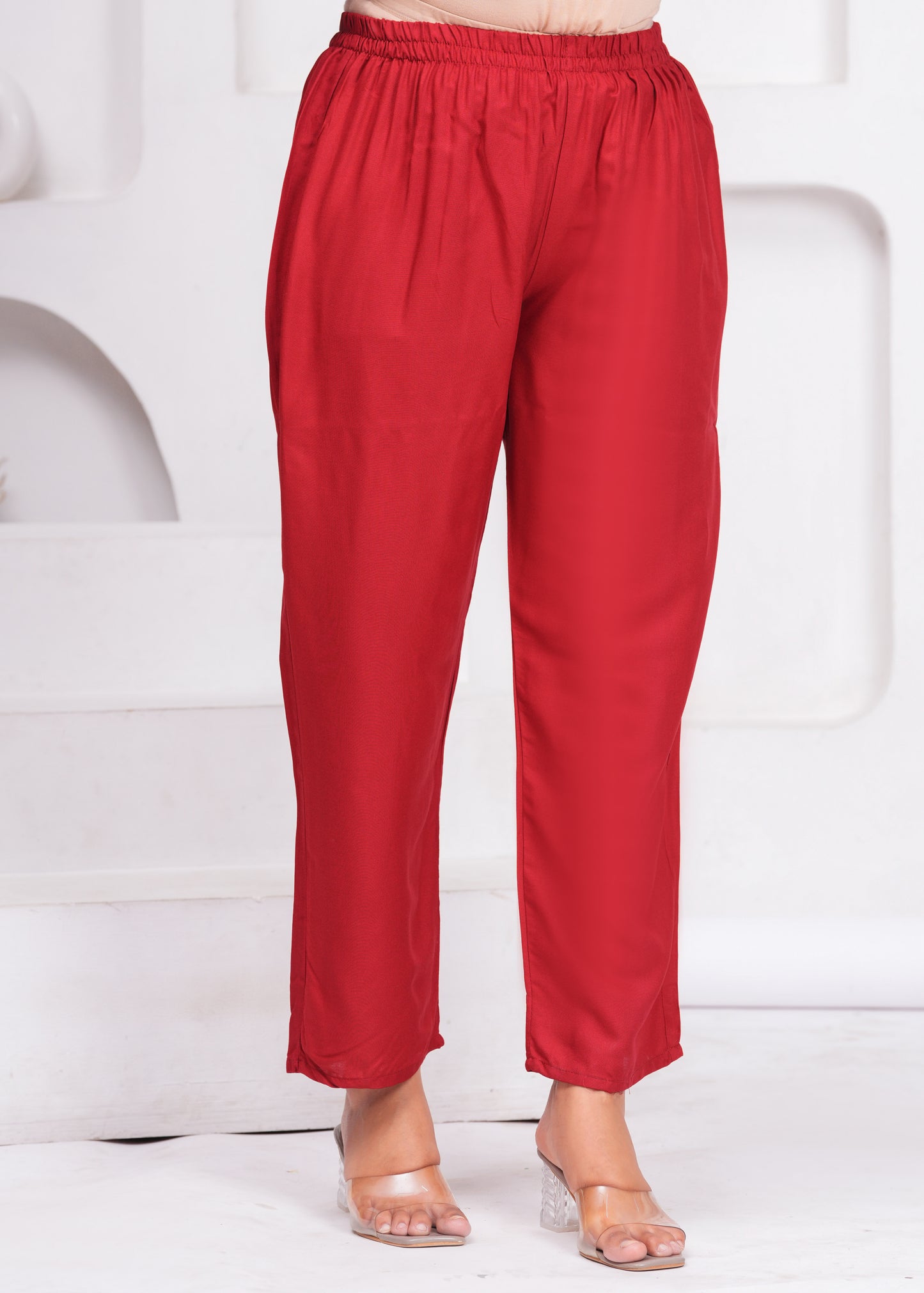 Maroon Embroidered V Neck Straight Rayon Kurta