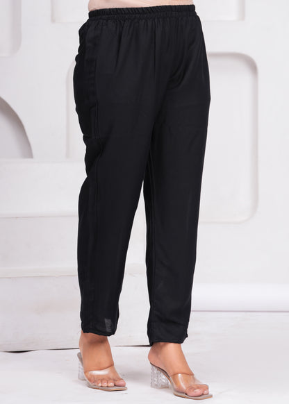 Black Embroidered V Neck Straight Rayon Kurta