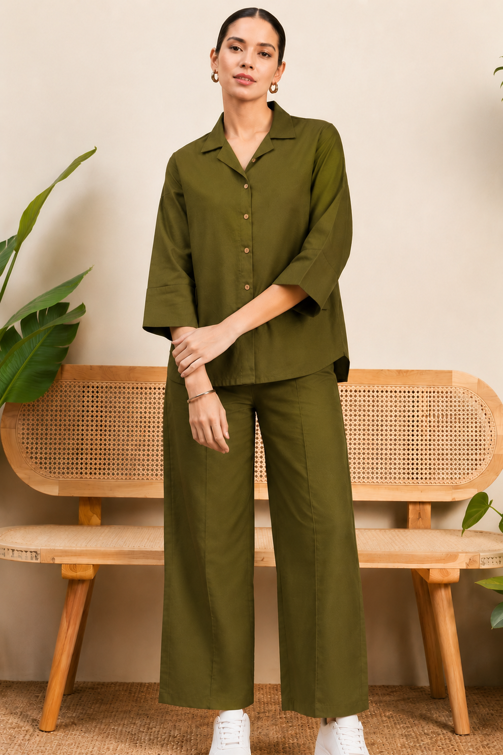 Women Co-Ord Set for Summer Stylish Shirt and Wide Leg Palazzo Outfit for Casual Wear