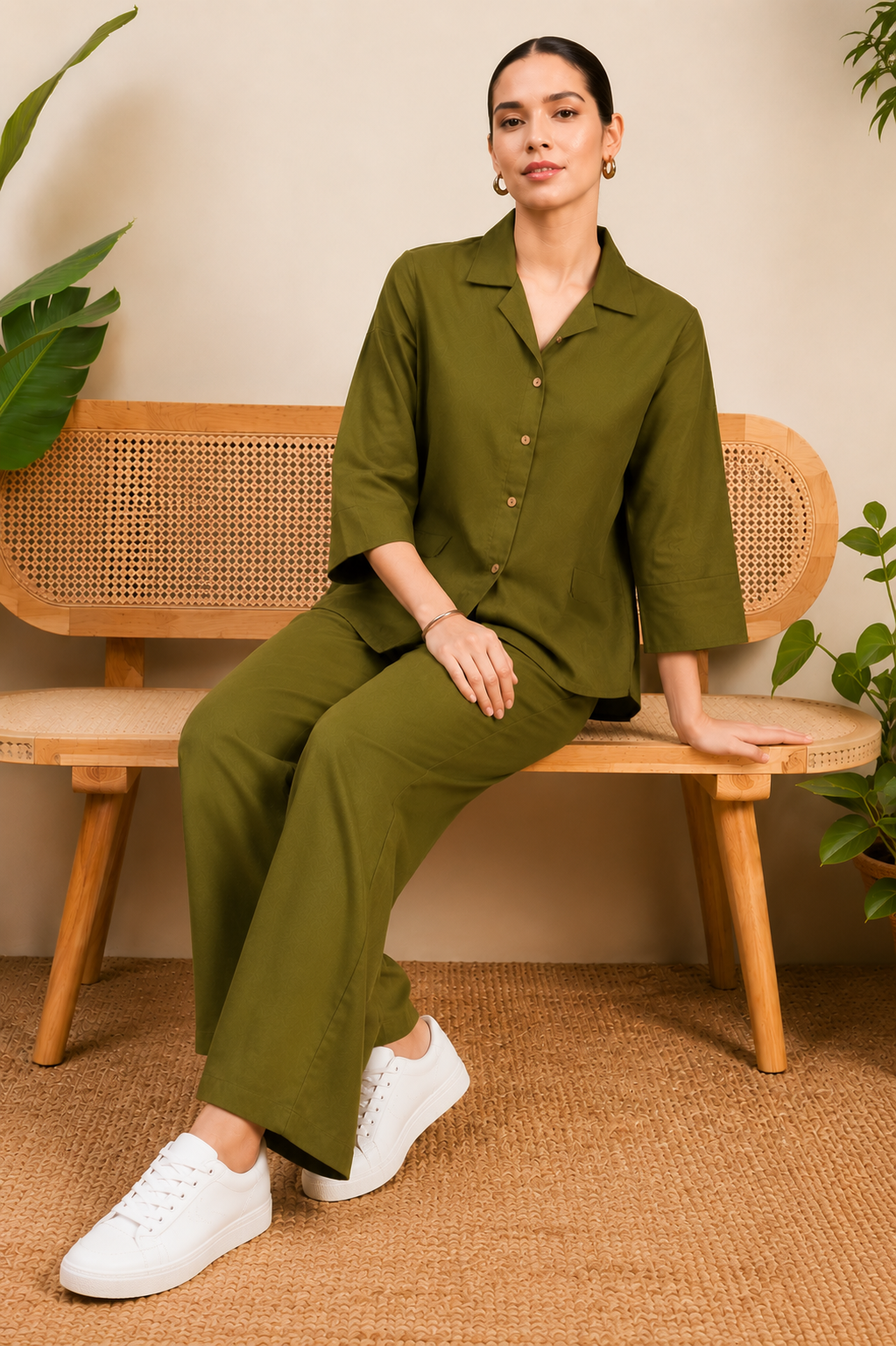 Women Co-Ord Set for Summer Stylish Shirt and Wide Leg Palazzo Outfit for Casual Wear