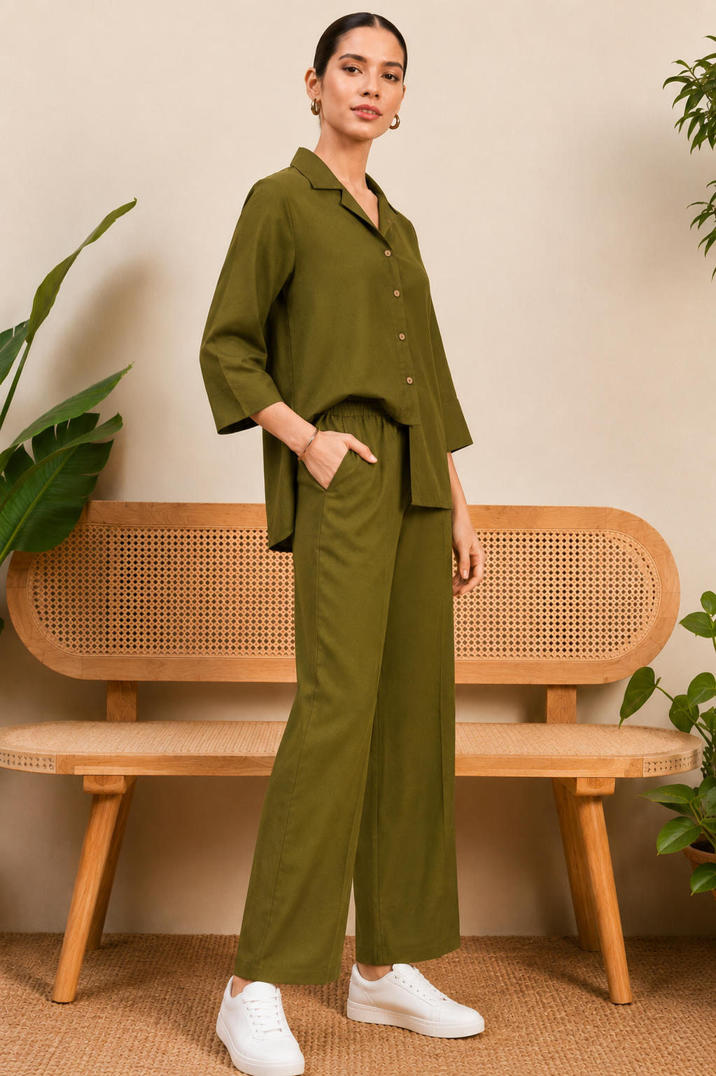 Women Co-Ord Set for Summer Stylish Shirt and Wide Leg Palazzo Outfit for Casual Wear