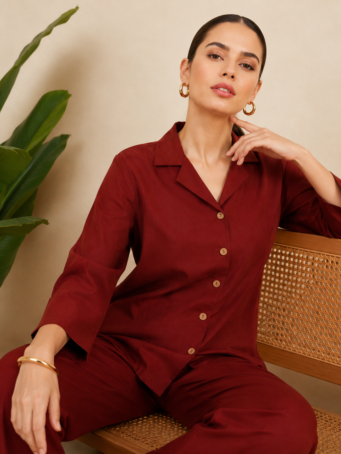 Women Co-Ord Set for Summer Stylish Shirt and Wide Leg Palazzo Outfit for Casual Wear